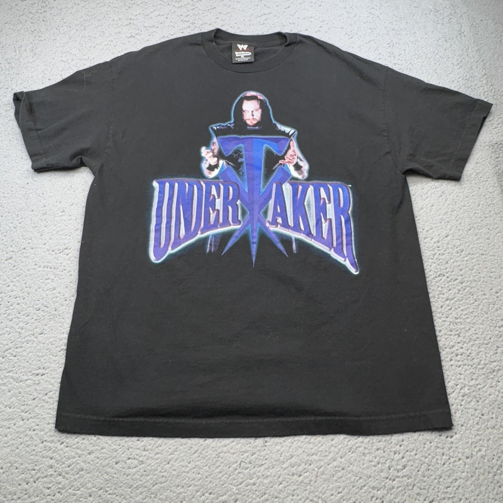 Vintage WWE Undertaker Shirt Mens XL Black Deadman T Logo Big Graphic 2000s